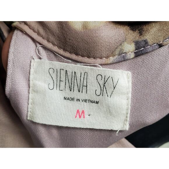 Sienna Sky Women Beige Floral Polyester Halter Neck Sleeveless Long Maxi Dress M - Picture 10 of 14